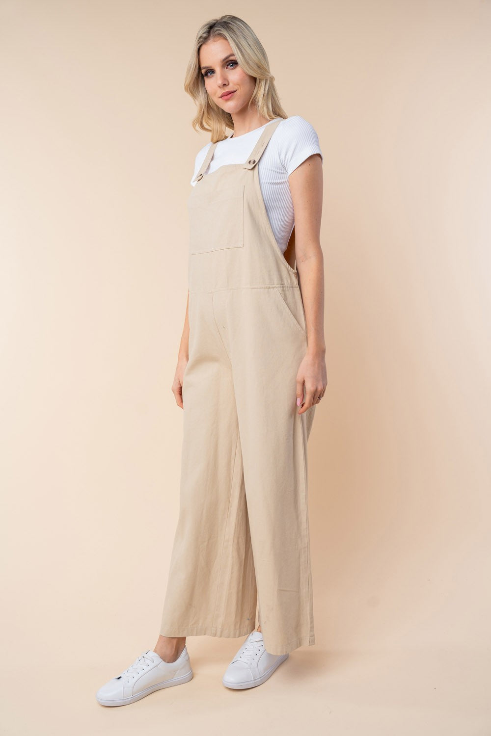 White Birch Sleeveless Wide Leg Jumpsuit - Luminous Bear Shop