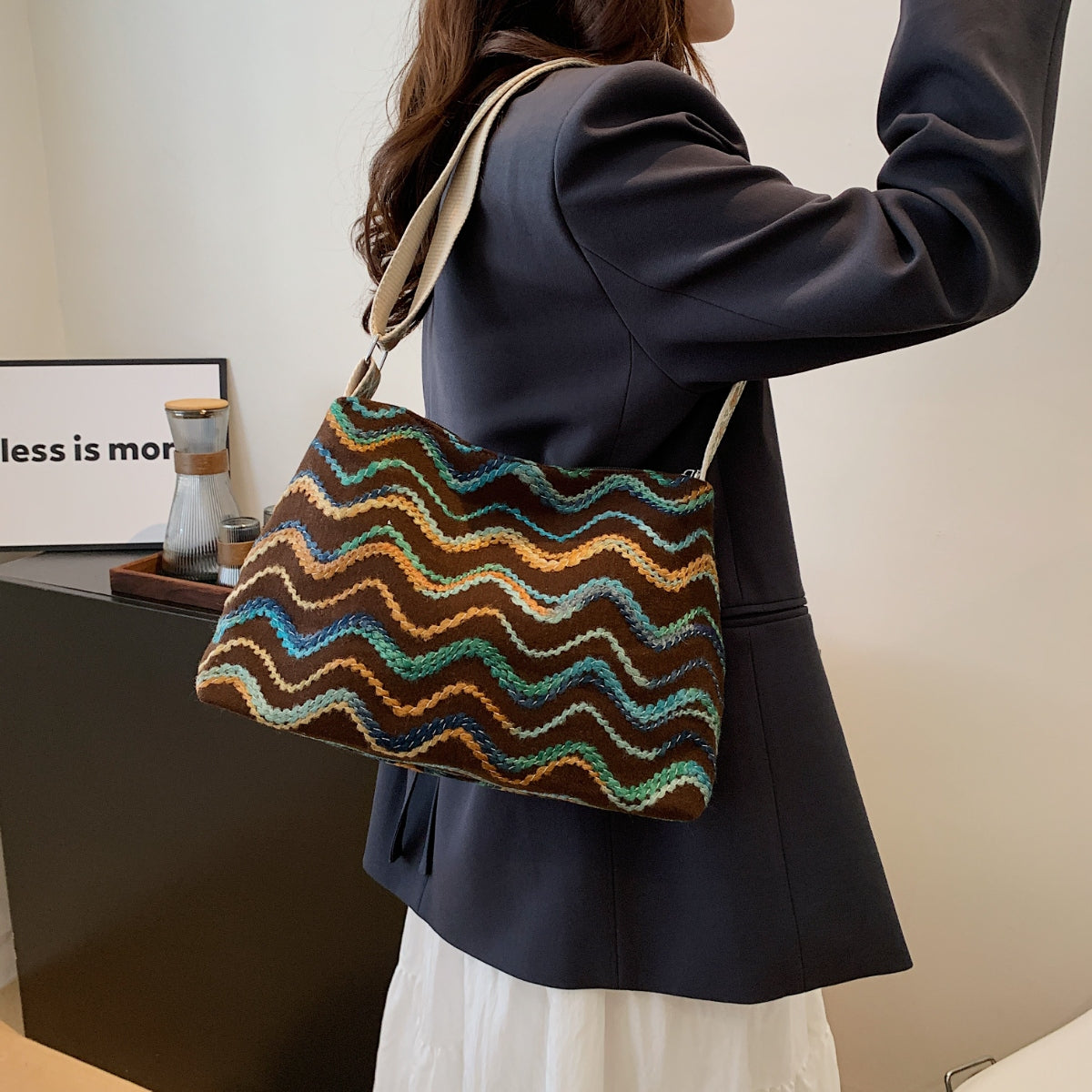 Adjustable Strap Medium Shoulder Bag - Luminous Bear Shop