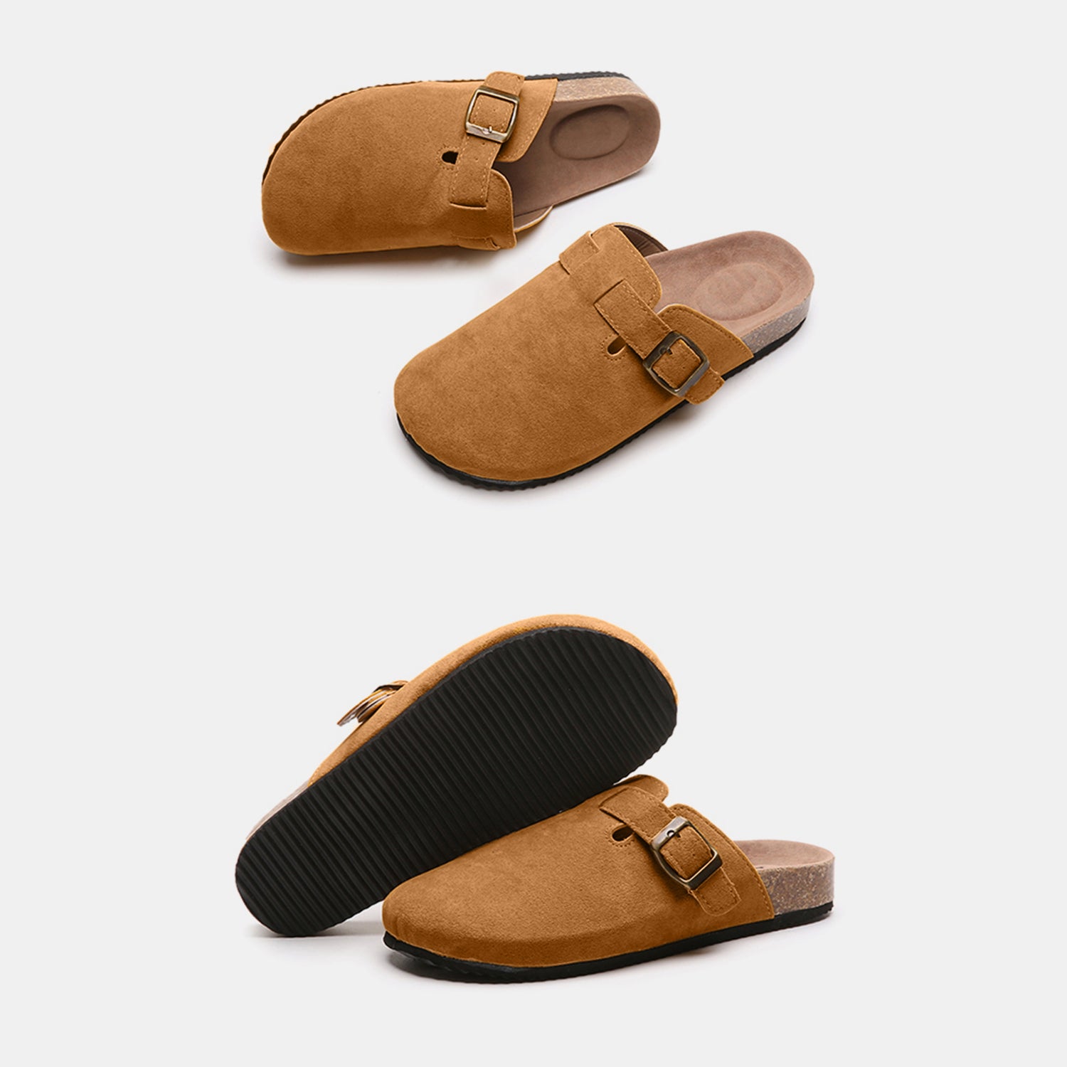 Suede Closed Toe Buckle Slide - Luminous Bear Shop