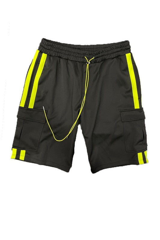 Two Stripe Cargo Pouch Shorts - Luminous Bear Shop