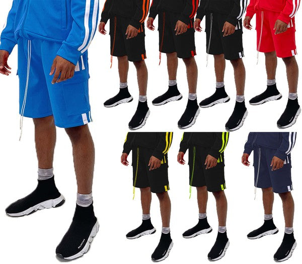 Two Stripe Cargo Pouch Shorts - Luminous Bear Shop
