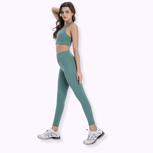 High-Waisted Seam Details Pocket Leggings