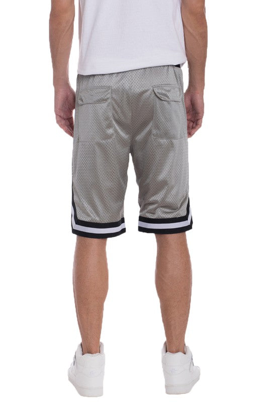 STRIPED BAND SOLID BASKETBALL SHORTS - Luminous Bear Shop