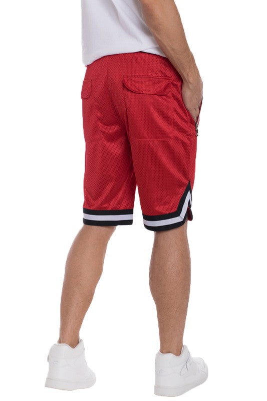 STRIPED BAND SOLID BASKETBALL SHORTS - Luminous Bear Shop
