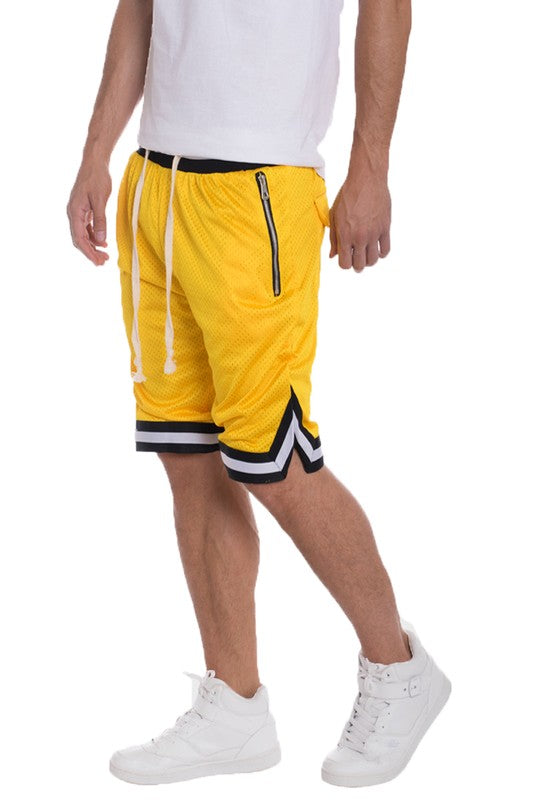 STRIPED BAND SOLID BASKETBALL SHORTS - Luminous Bear Shop
