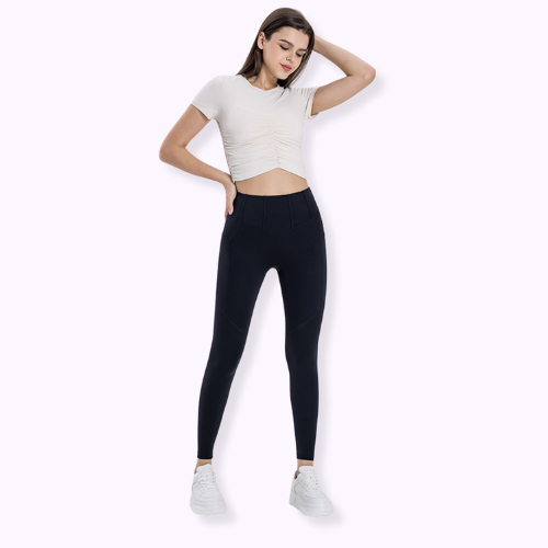 High-Waisted Seam Details Pocket Leggings