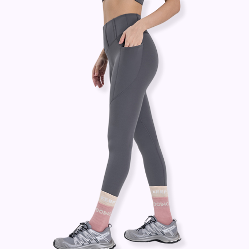 High-Waisted Seam Details Pocket Leggings