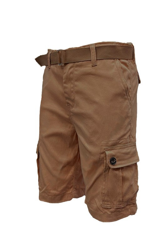 Weiv Mens Belted Cargo Shorts with Belt - Luminous Bear Shop