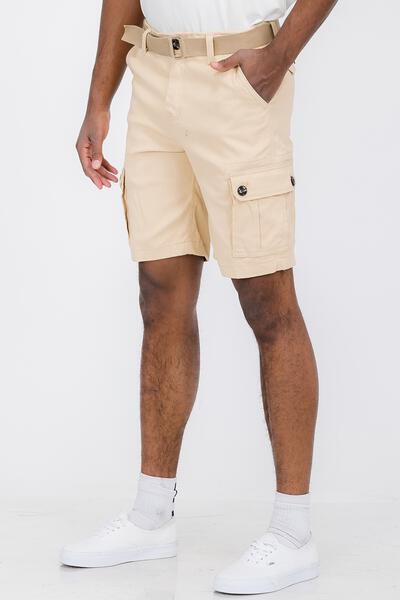 Weiv Mens Belted Cargo Shorts with Belt - Luminous Bear Shop