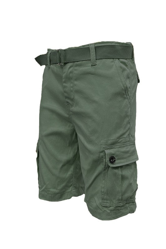 Weiv Mens Belted Cargo Shorts with Belt - Luminous Bear Shop