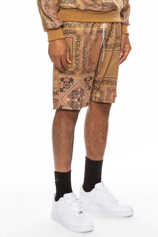 Weiv Mens Paisley Bandana Print Shorts - Luminous Bear Shop