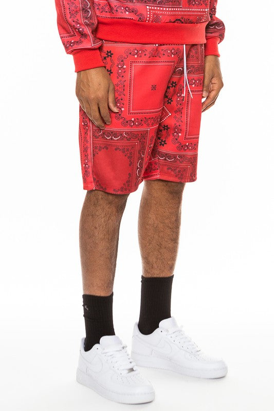 Weiv Mens Paisley Bandana Print Shorts - Luminous Bear Shop
