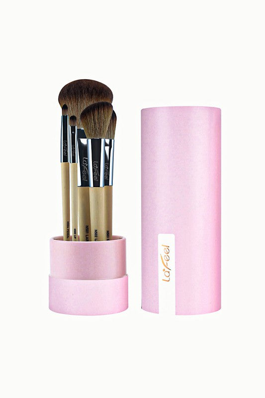 Lafeel Face and Eye Brush Set in Taupe - Luminous Bear Shop