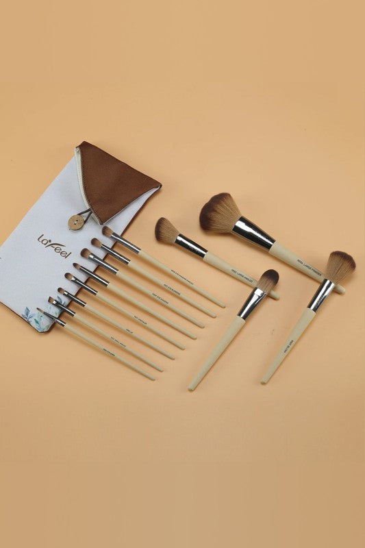 Lafeel Face and Eye Brush Set with Bag - Luminous Bear Shop