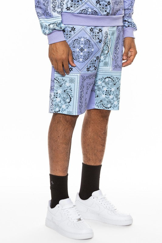 Weiv Mens Paisley Bandana Print Shorts - Luminous Bear Shop