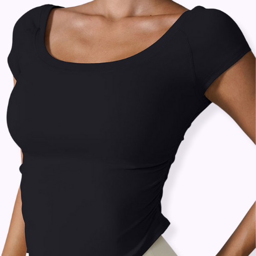 Round Neck Short Sleeve Active T-Shirt
