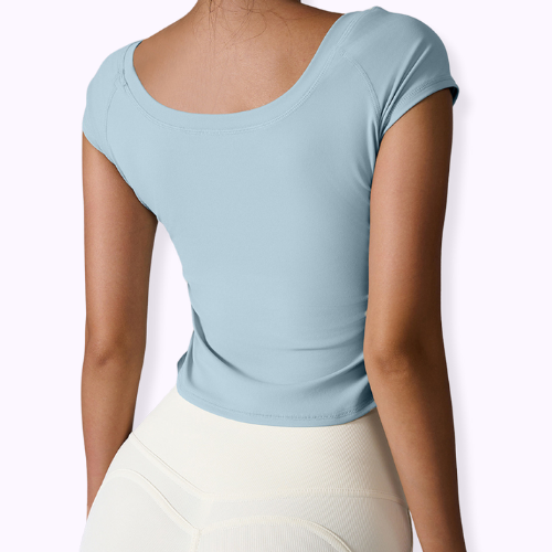 Round Neck Short Sleeve Active T-Shirt