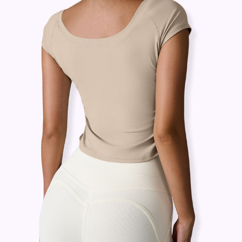Round Neck Short Sleeve Active T-Shirt