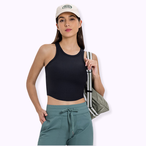 Round-Neck Racerback Crop Top
