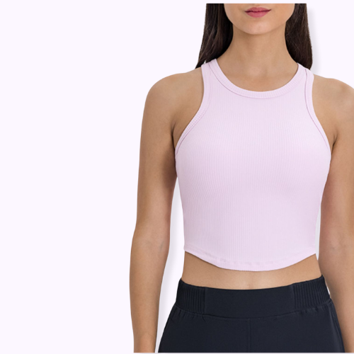 Round-Neck Racerback Crop Top