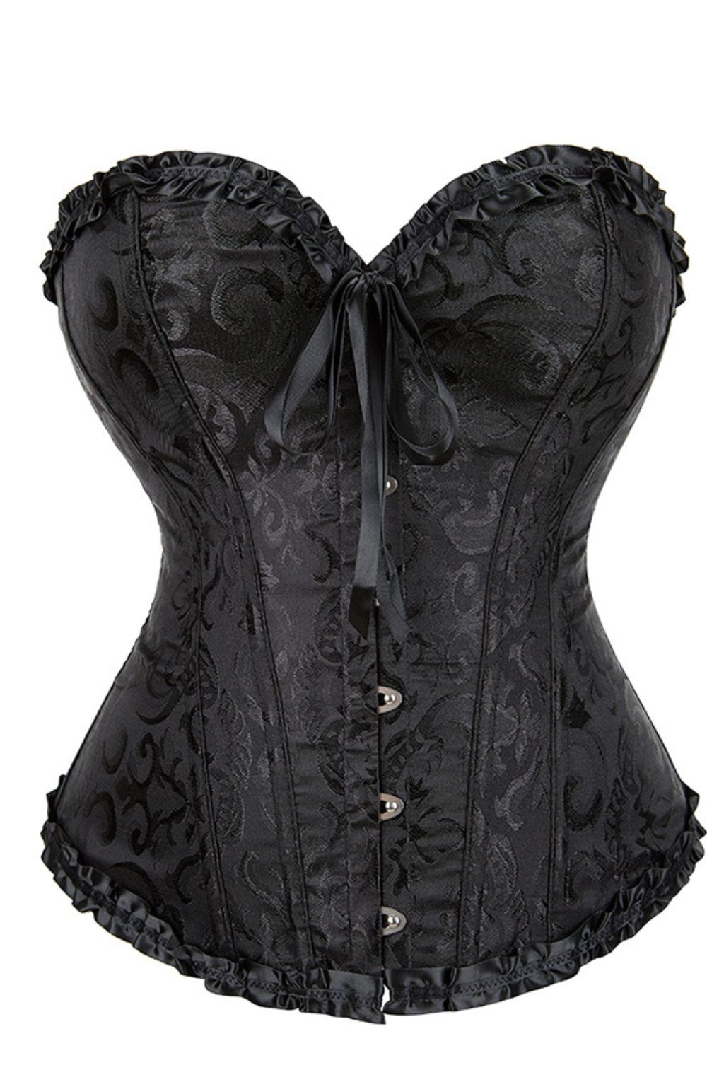 YesX YX886 Stunning Black Borcade Corset Up to 5XL