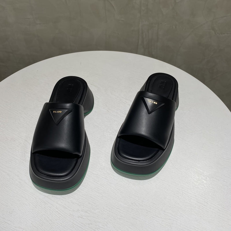 PU Leather Platform Sandals - Luminous Bear Shop