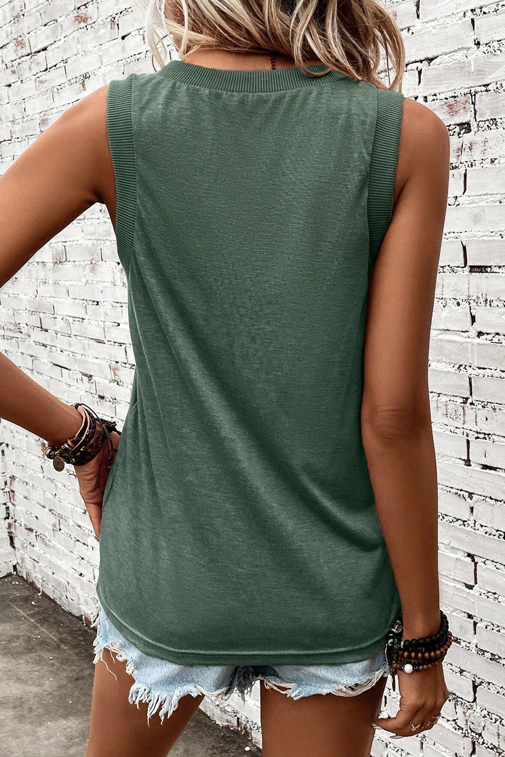 V-Neck Wide Strap Tank - Luminous Bear Shop
