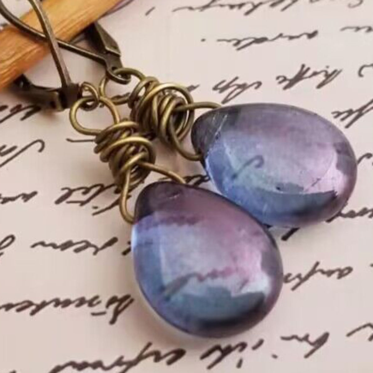 Alloy Gemstone Drop Earrings - Luminous Bear Shop