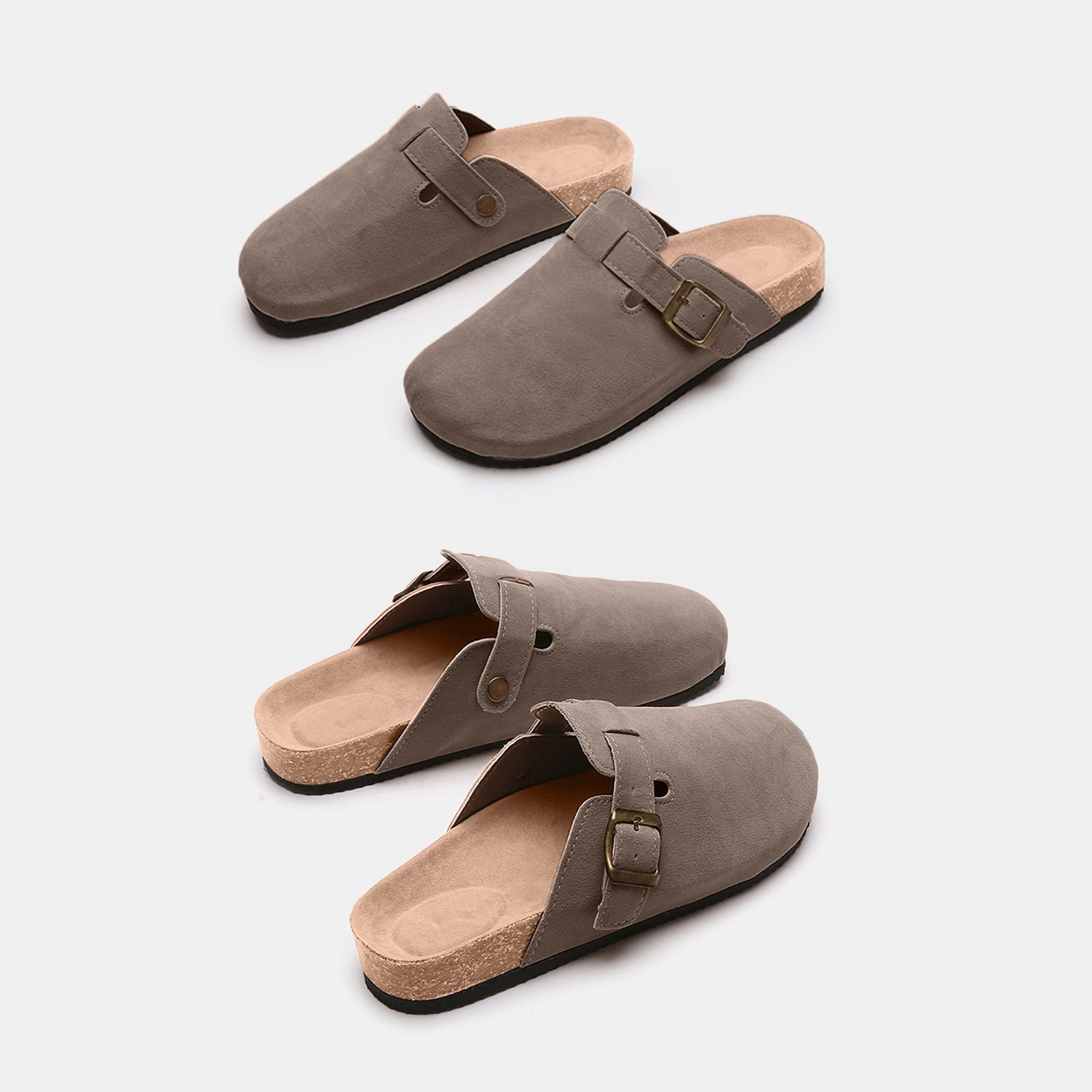 Suede Closed Toe Buckle Slide - Luminous Bear Shop