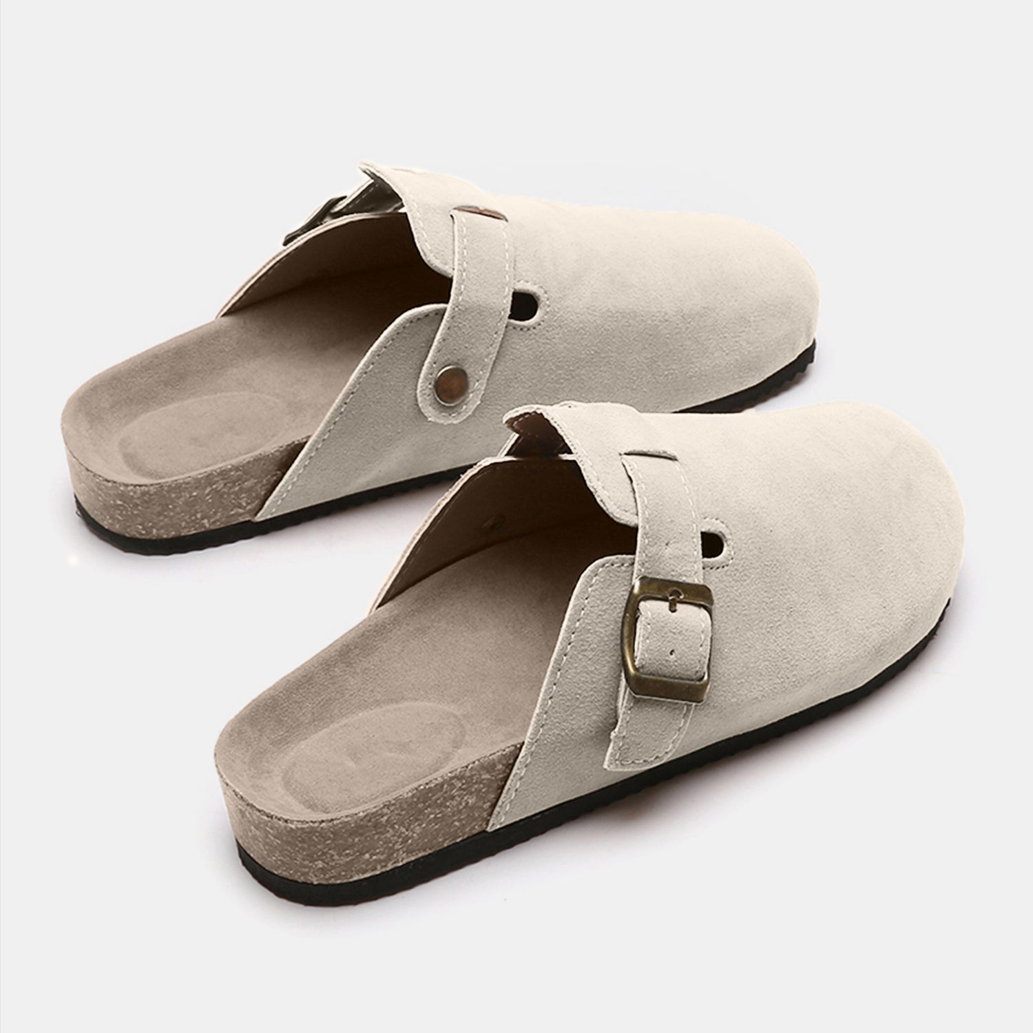 Suede Closed Toe Buckle Slide - Luminous Bear Shop