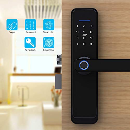 Security Smart Lock Touch, Fingerprint Scanner, Keyless Entry Door Lock, Electronic Deadbolt, Touchscreen Keypad Door Lock with Handle, Easy to Install|B085ZKCPR4