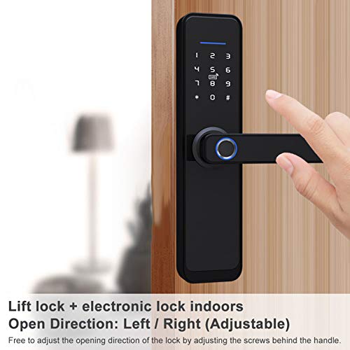 Security Smart Lock Touch, Fingerprint Scanner, Keyless Entry Door Lock, Electronic Deadbolt, Touchscreen Keypad Door Lock with Handle, Easy to Install|B085ZKCPR4