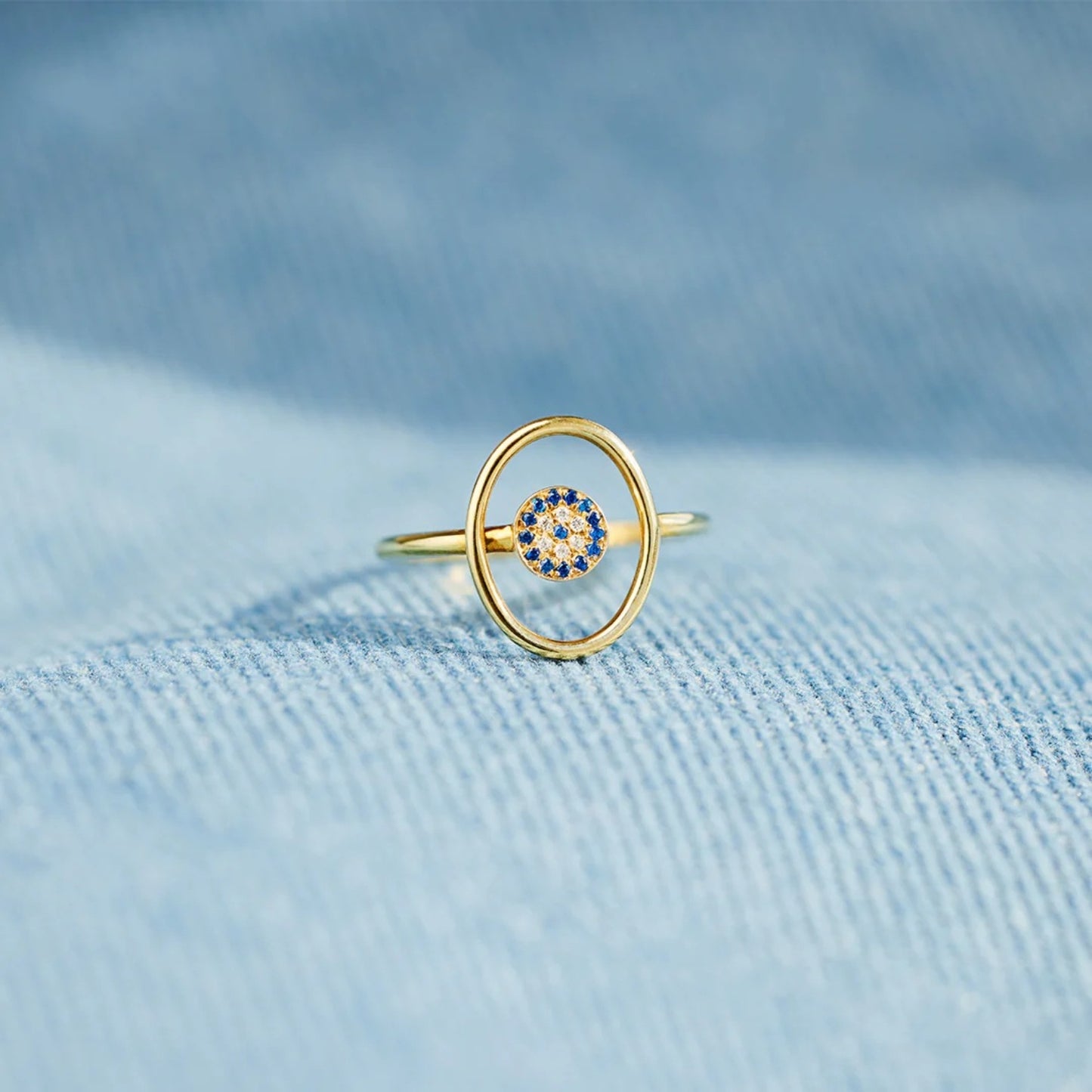 925 Sterling Silver Evil Eye Ring - Luminous Bear Shop