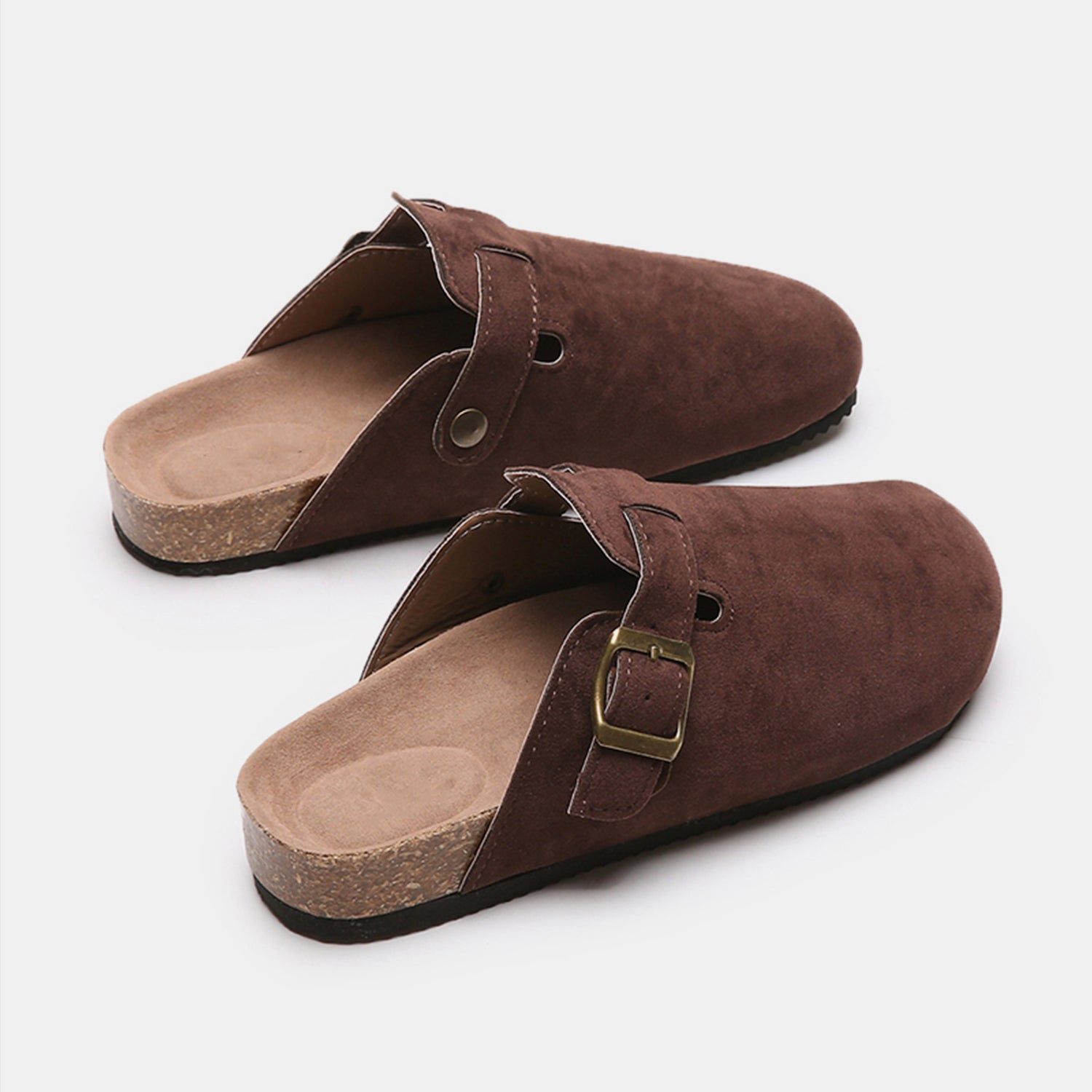 Suede Closed Toe Buckle Slide - Luminous Bear Shop