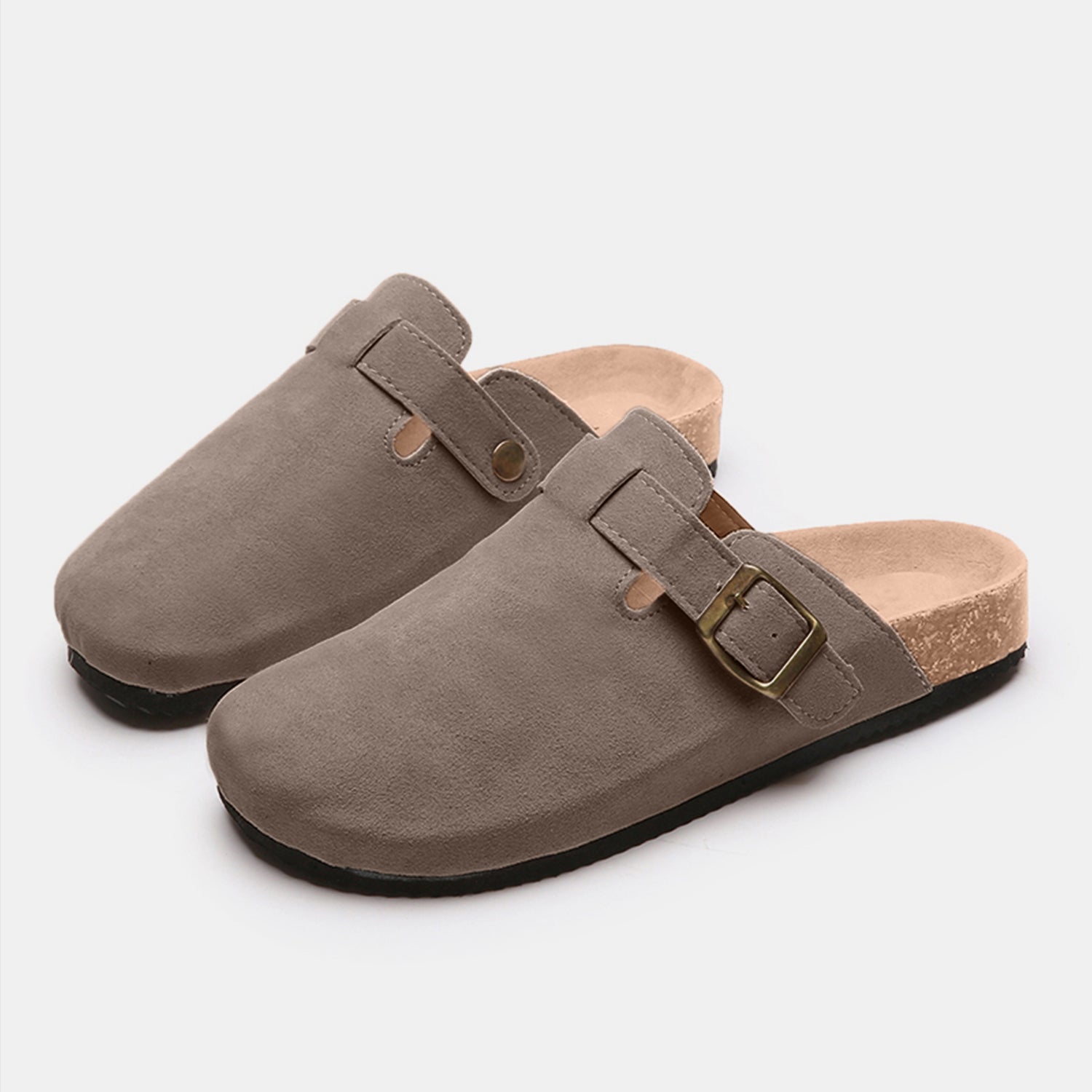 Suede Closed Toe Buckle Slide - Luminous Bear Shop