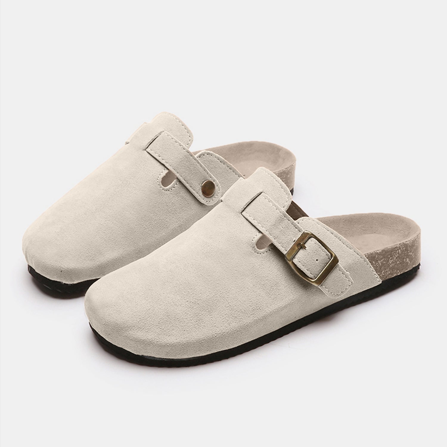Suede Closed Toe Buckle Slide - Luminous Bear Shop