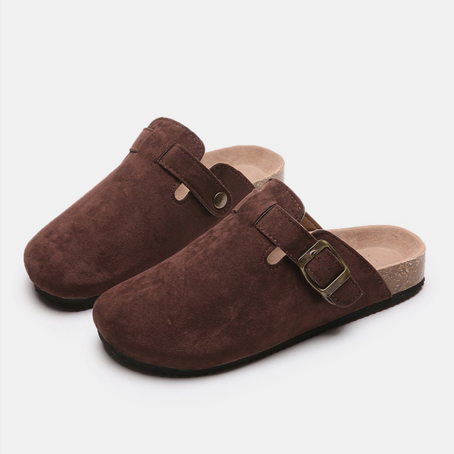 Suede Closed Toe Buckle Slide - Luminous Bear Shop