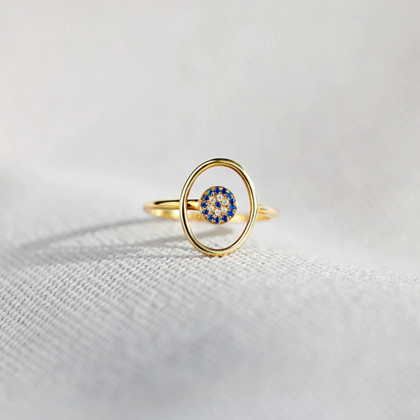 925 Sterling Silver Evil Eye Ring - Luminous Bear Shop