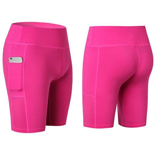 Size: Small,Color: Pink - All Seasons Yoga Shorts Stretchable With Phone Pocket