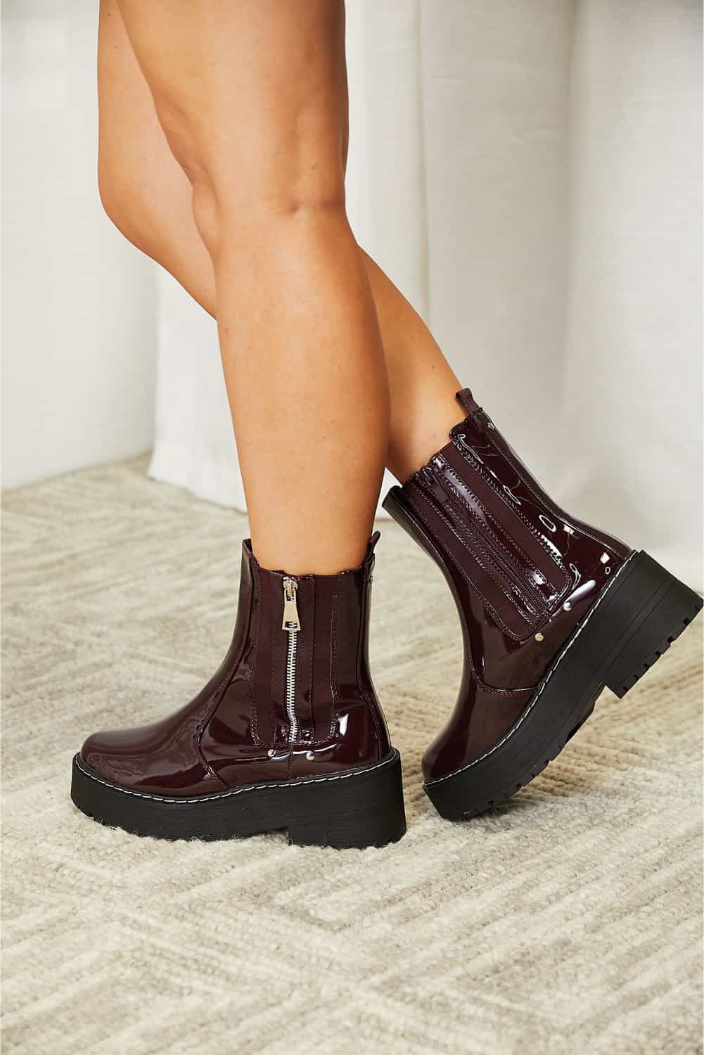 Forever Link Side Zip Platform Boots - Luminous Bear Shop