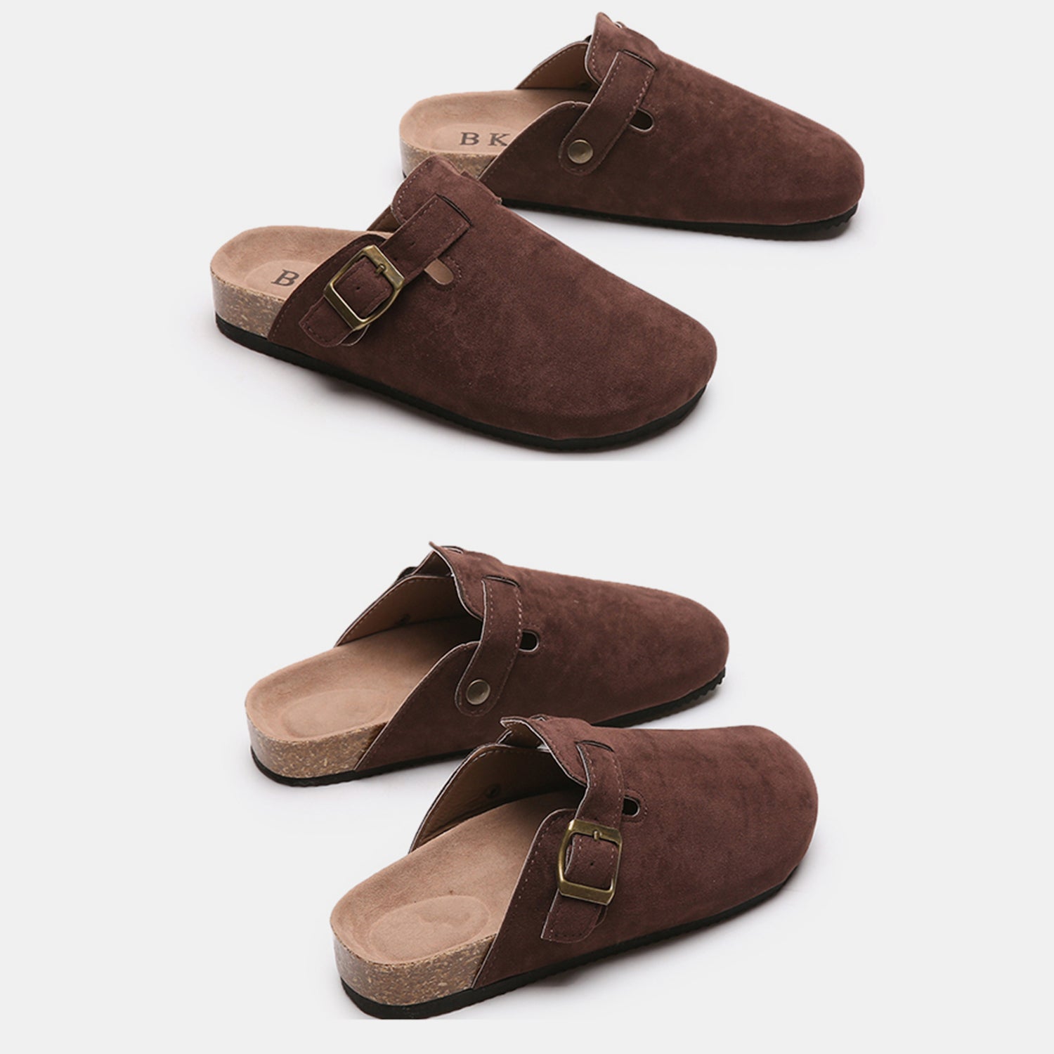 Suede Closed Toe Buckle Slide - Luminous Bear Shop