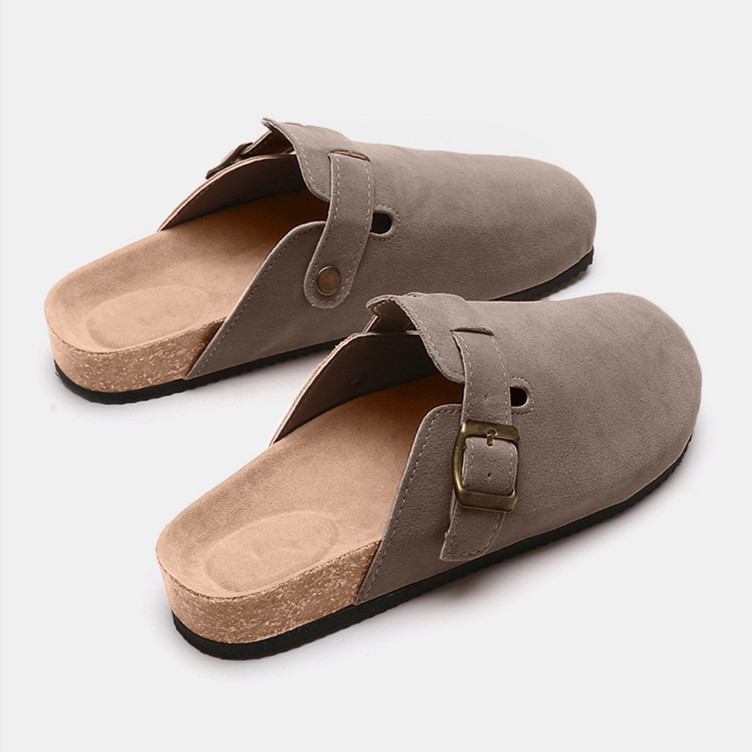 Suede Closed Toe Buckle Slide - Luminous Bear Shop