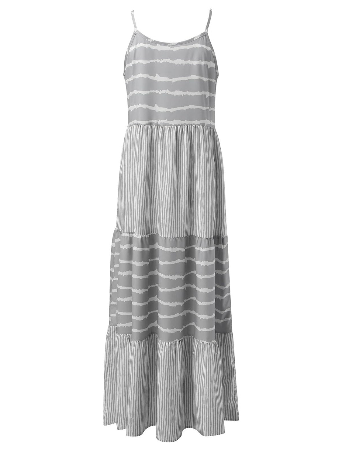 Tiered Striped Sleeveless Cami Dress - Luminous Bear Shop