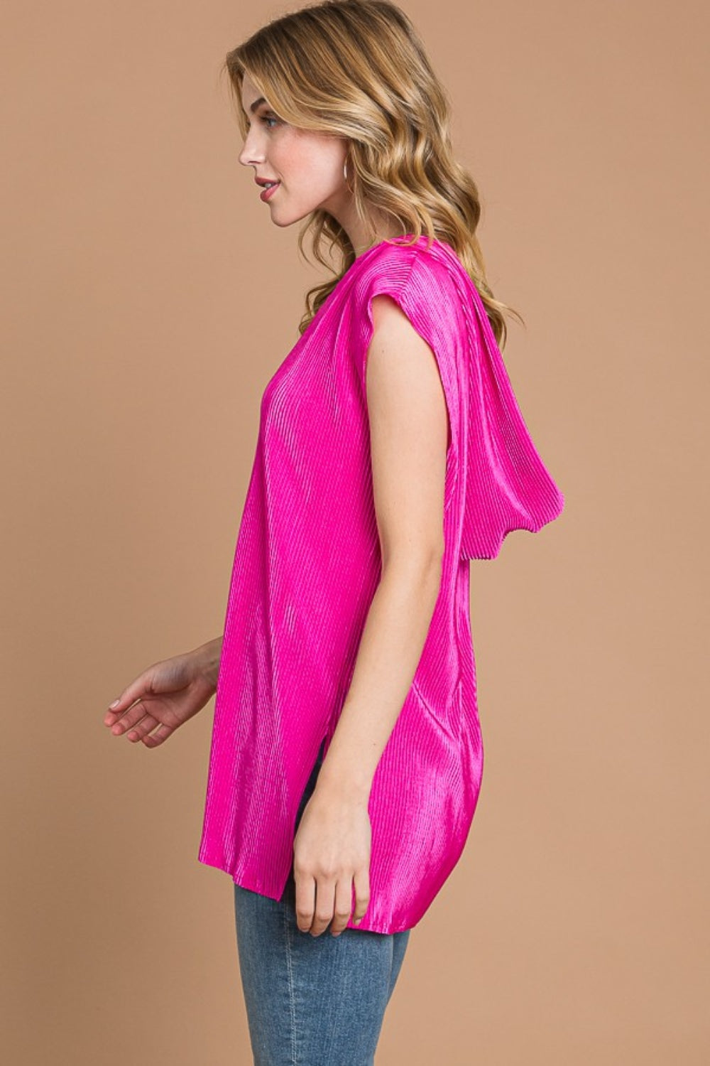 Culture Code Slit Cap Sleeve Hooded Top - Luminous Bear Shop