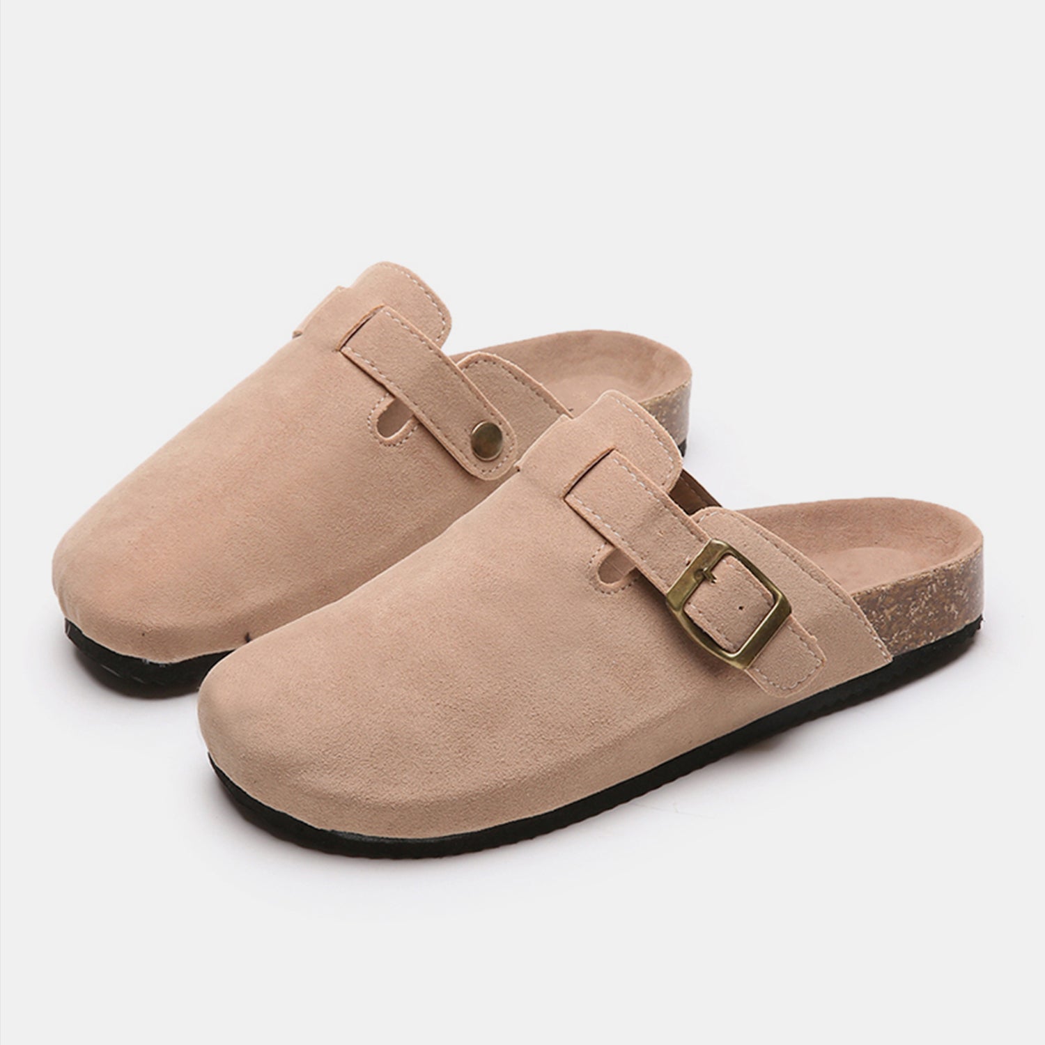 Suede Closed Toe Buckle Slide - Luminous Bear Shop