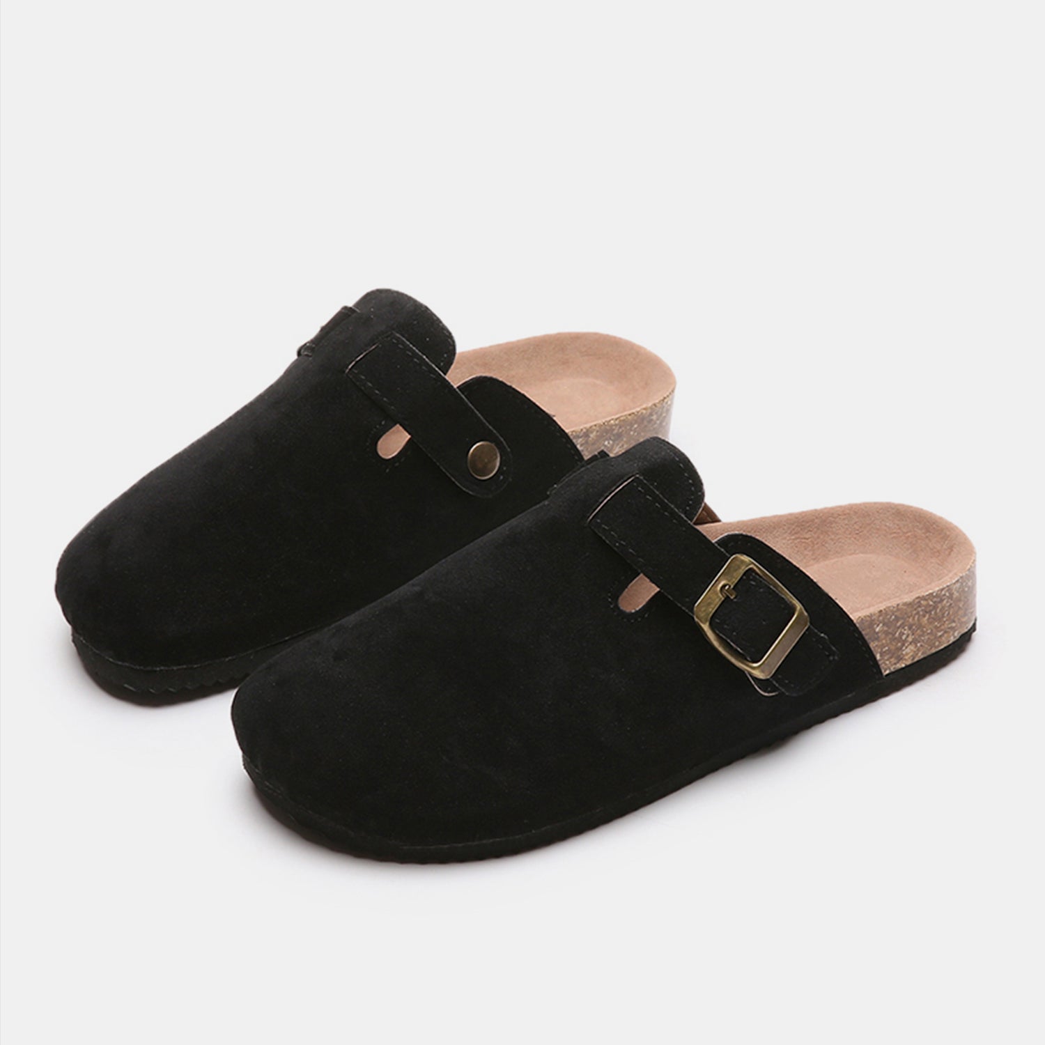 Suede Closed Toe Buckle Slide - Luminous Bear Shop