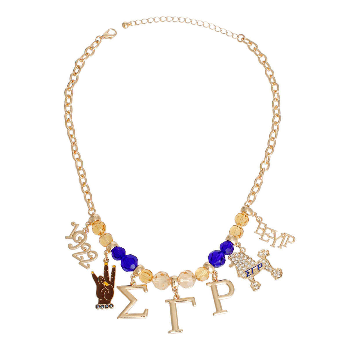 Blue Gold Bead Sigma Necklace - Luminous Bear Shop