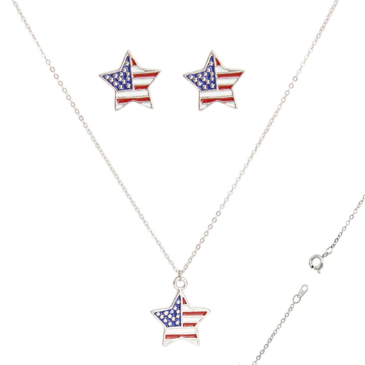 Silver Stars and Stripes Chain Set - Luminous Bear Shop