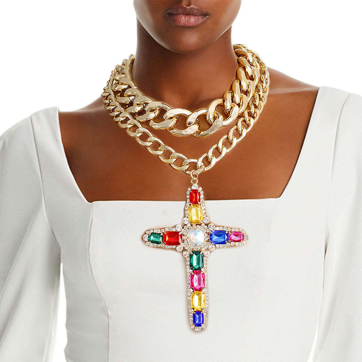 Chunky Gold Multi Jumbo Cross Set - Luminous Bear Shop