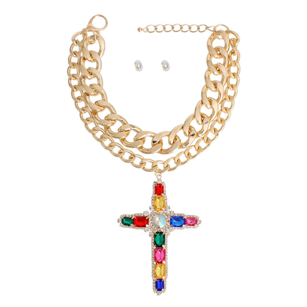 Chunky Gold Multi Jumbo Cross Set - Luminous Bear Shop